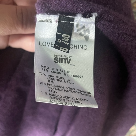 Love Moschino Rich Purple Crew Neck wool Dress - Picture 5 of 9
